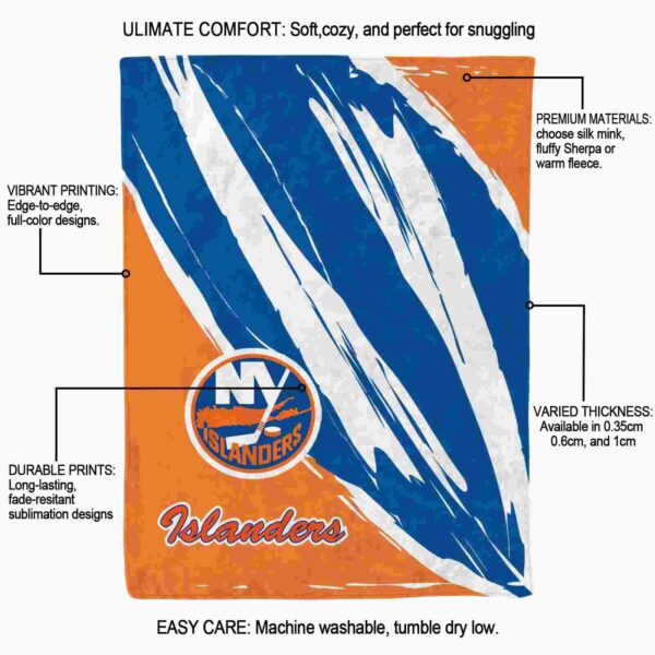 new york islanders brushstrokes blue white blanket new arrival