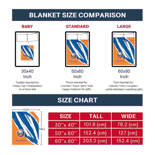new york islanders brushstrokes blue white blanket trendy