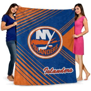 new york islanders diagonal stripes blue blanket fashion forward