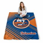 new york islanders diagonal stripes blue blanket best selling