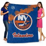 new york islanders grunge texture blue blanket best selling