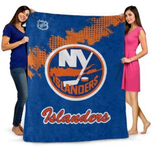 new york islanders grunge texture blue blanket fashion forward