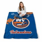 new york islanders grunge texture blue blanket best selling