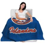 new york islanders grunge texture blue blanket best selling