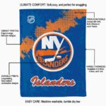 new york islanders grunge texture blue blanket best selling