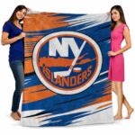 new york islanders paint streaks blue white blanket fashion forward