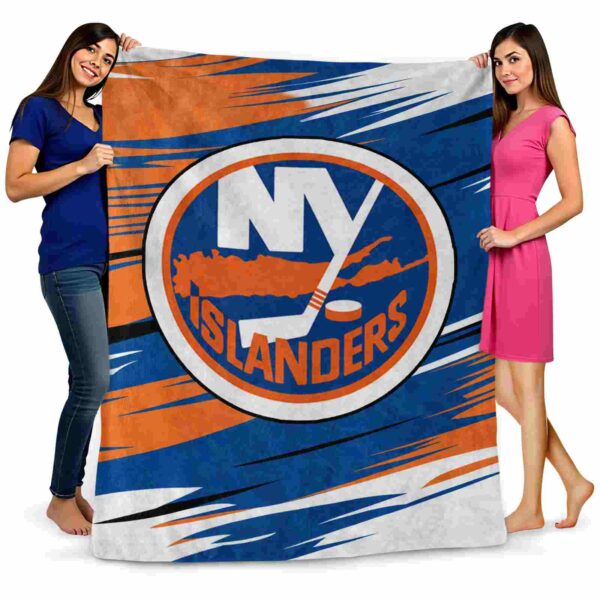 new york islanders paint streaks blue white blanket fashion forward