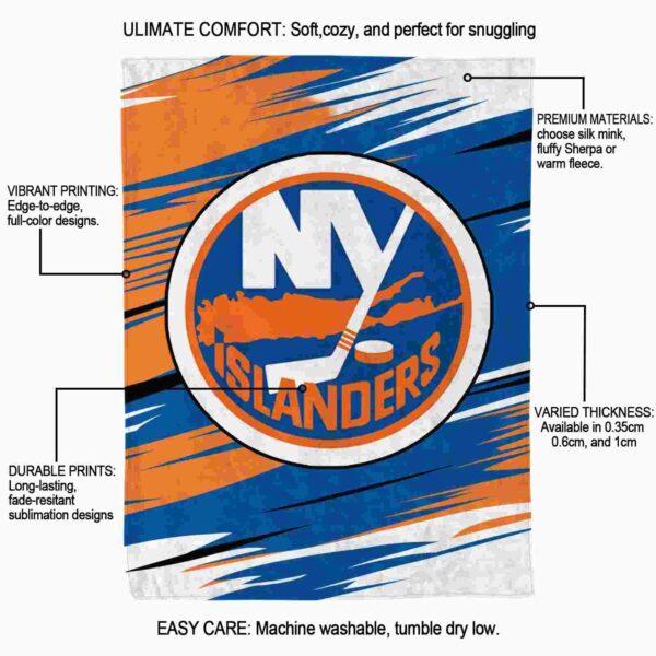 new york islanders paint streaks blue white blanket new arrival