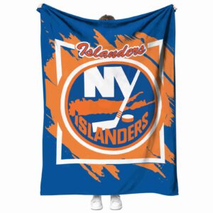 new york islanders splatter effect blue blanket best selling
