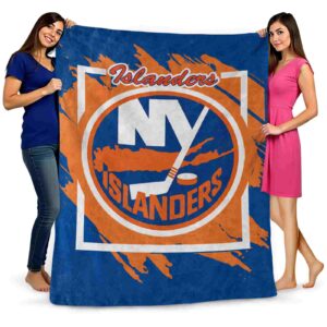 new york islanders splatter effect blue blanket fashion forward