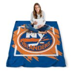 new york islanders splatter effect blue blanket best selling