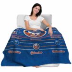 new york islanders striped pattern blue blanket best selling