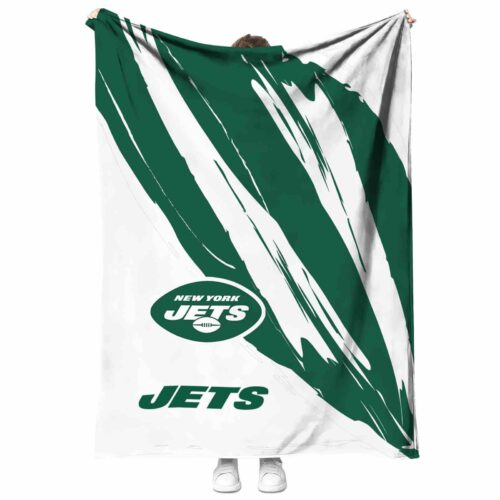 new york jets brushstrokes green white blanket best selling