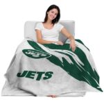 new york jets brushstrokes green white blanket latest model