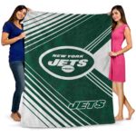 new york jets diagonal stripes green blanket best selling