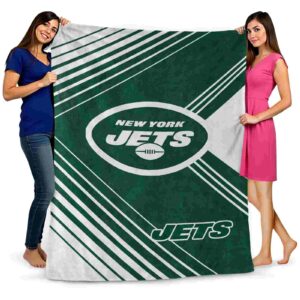 new york jets diagonal stripes green blanket fashion forward