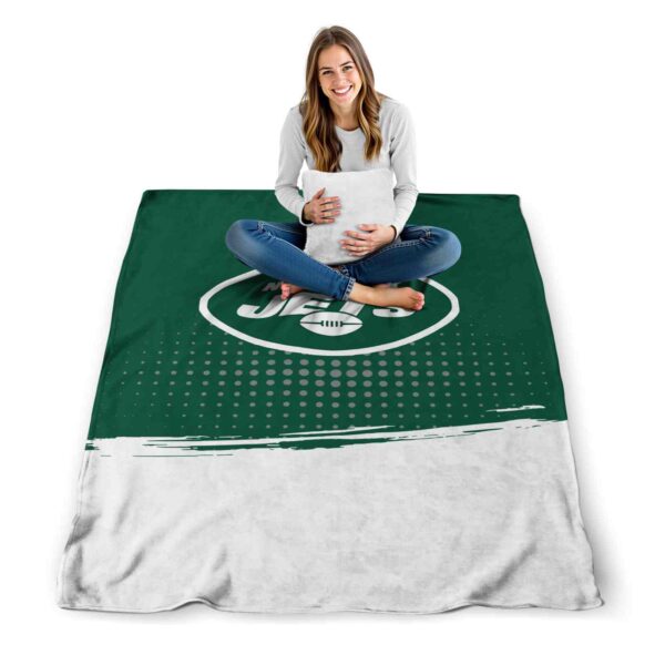 new york jets gradient dots green blanket high quality