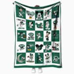 new york jets mickey minnie green white blanket best selling