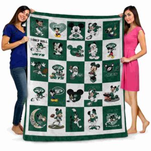 new york jets mickey minnie green white blanket fashion forward