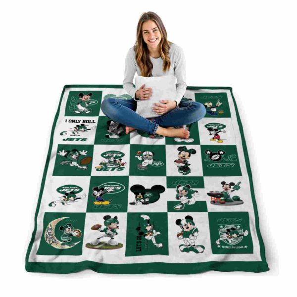 new york jets mickey minnie green white blanket high quality