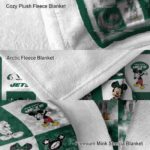 new york jets mickey minnie green white blanket premium grade