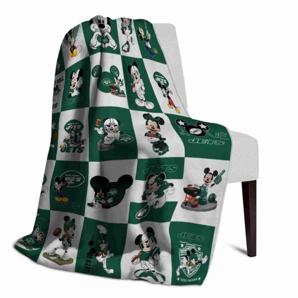 new york jets mickey minnie green white blanket top rated
