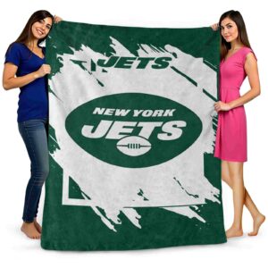 new york jets splatter effect green blanket fashion forward