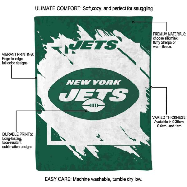 new york jets splatter effect green blanket new arrival