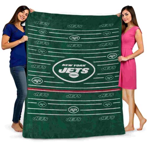 new york jets striped pattern green blanket fashion forward