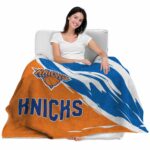 new york knicks brushstrokes blue white blanket latest model