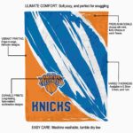 new york knicks brushstrokes blue white blanket new arrival