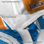 new york knicks brushstrokes blue white blanket premium grade