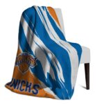 new york knicks brushstrokes blue white blanket top rated