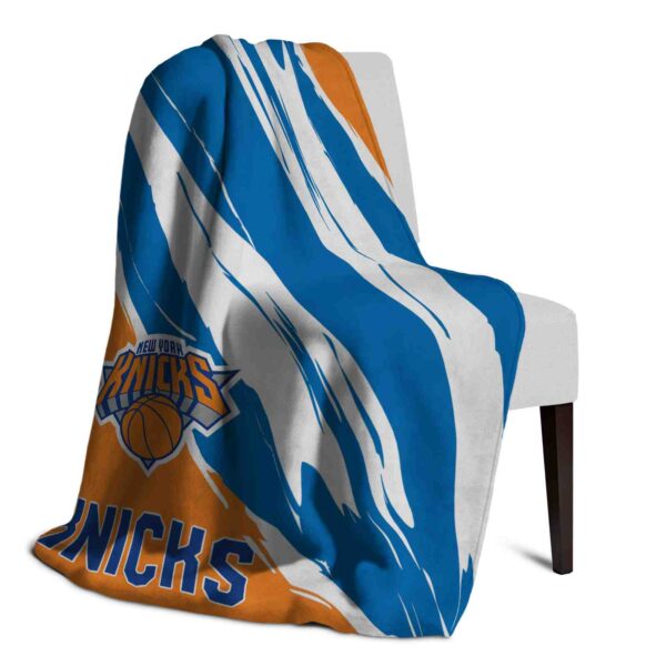 new york knicks brushstrokes blue white blanket top rated