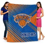 new york knicks diagonal stripes blue blanket fashion forward