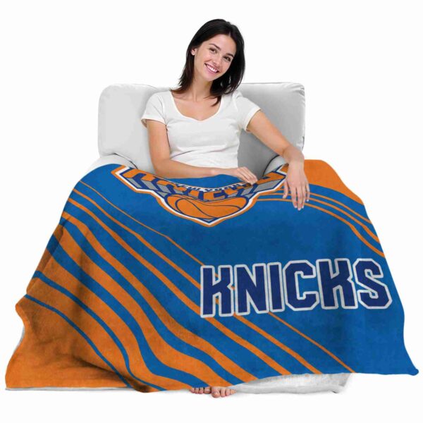 new york knicks diagonal stripes blue blanket latest model