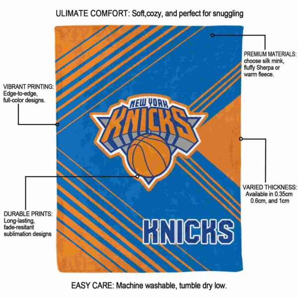 new york knicks diagonal stripes blue blanket new arrival