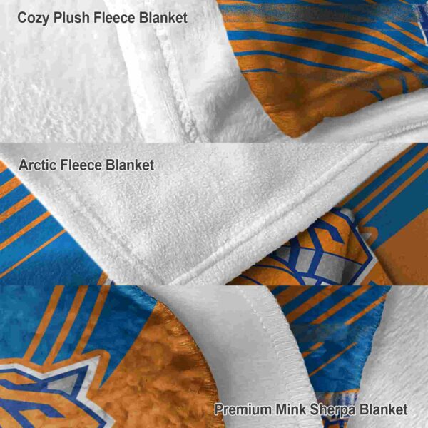 new york knicks diagonal stripes blue blanket premium grade