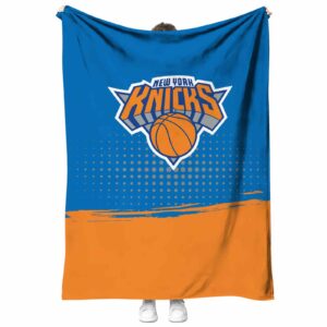 new york knicks gradient dots blue blanket best selling