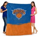 new york knicks gradient dots blue blanket fashion forward
