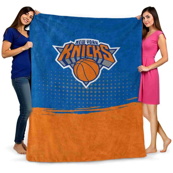 new york knicks gradient dots blue blanket fashion forward