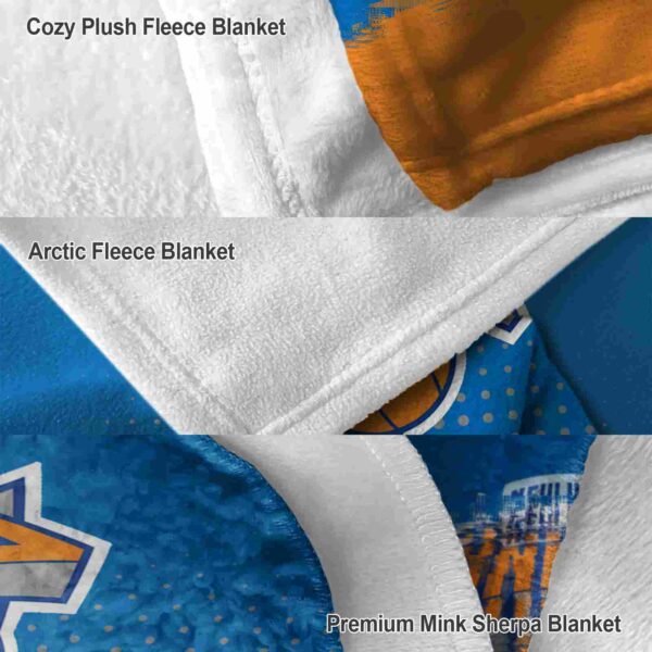 new york knicks gradient dots blue blanket premium grade