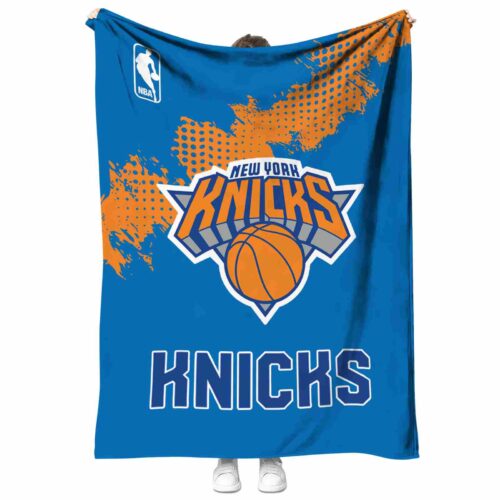 new york knicks grunge texture blue blanket best selling