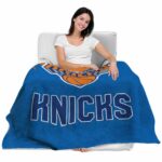 new york knicks grunge texture blue blanket latest model