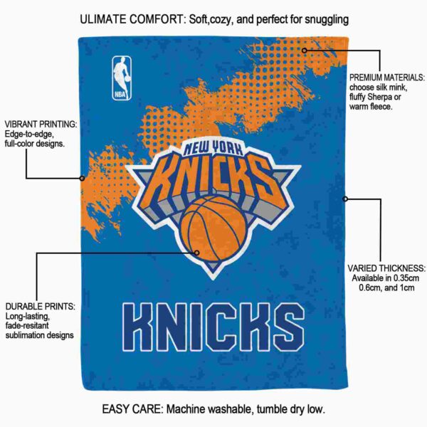 new york knicks grunge texture blue blanket new arrival