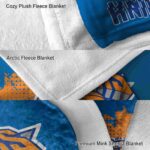 new york knicks grunge texture blue blanket premium grade