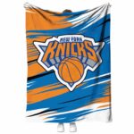 new york knicks paint streaks blue white blanket best selling