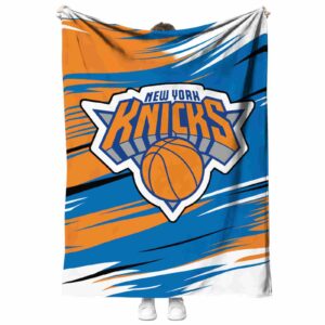 new york knicks paint streaks blue white blanket best selling