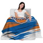 new york knicks paint streaks blue white blanket latest model