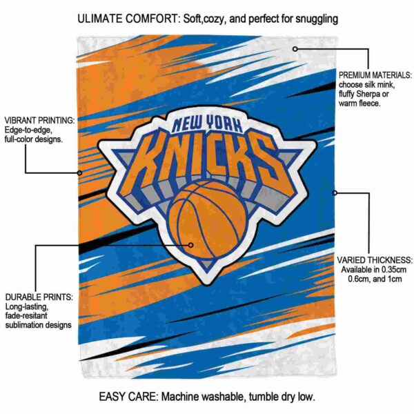 new york knicks paint streaks blue white blanket new arrival
